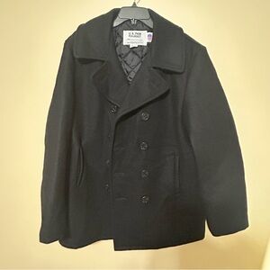 Schott NYC Men's Classic Black Pea Coat